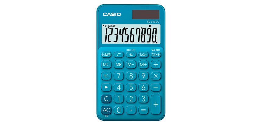 Calcolatrice tascabile Casio SL-310UC 10 cifre blu