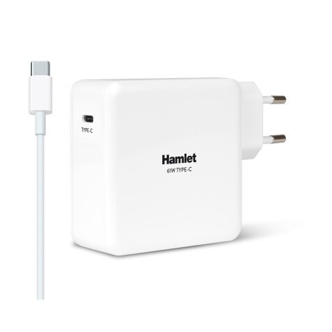 Alimentatore da parete USB-C Hamlet XPWNB65TC 61W 5V 9V 12V 15V 18V 20 V