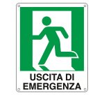 Cartelli Segnalatori Uscita di emergenza a sinistra 31 x 25 cm