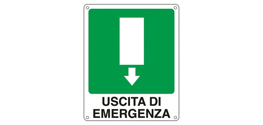 Cartelli Segnalatori Uscita di emergenza 31 x 25 cm