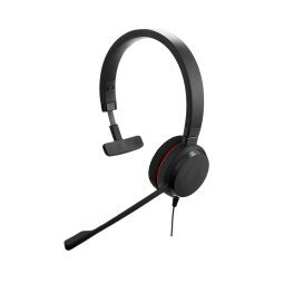 Jabra Evolve 20 MS Wired Mono Headset Over the Head With Noise Cancellation USB With Microphone Black