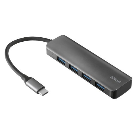 Hub USB-C a 4 porte USB-A Trust Halyx Aluminium
