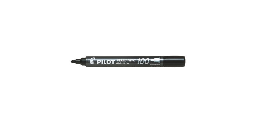 Pilot 100 Permanent Marker Fine Bullet Black Pack of 12