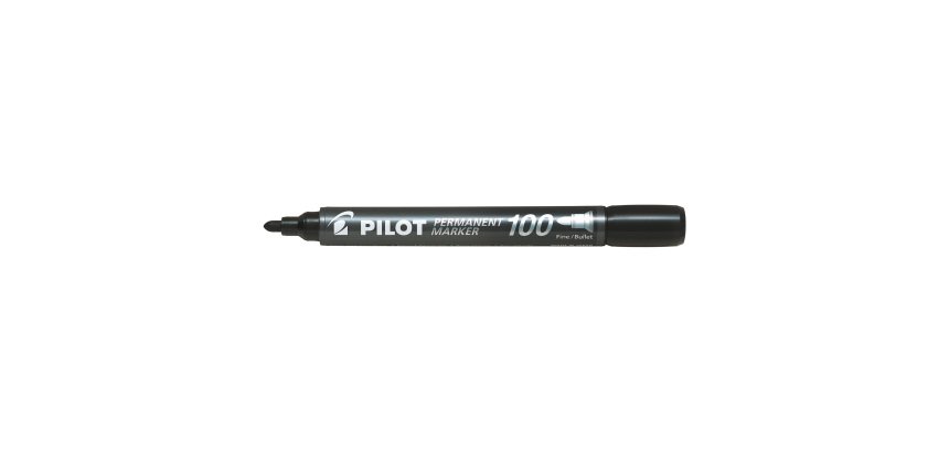 Pilot 100 Permanent Marker Fine Bullet Black Pack of 12