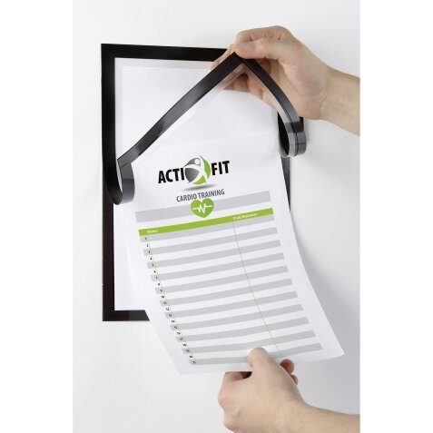 DURABLE Wall Mountable Magnetic Infoframe DURAFRAME Note Self-Adhesive with Penholder A4 238 x 324 mm Black