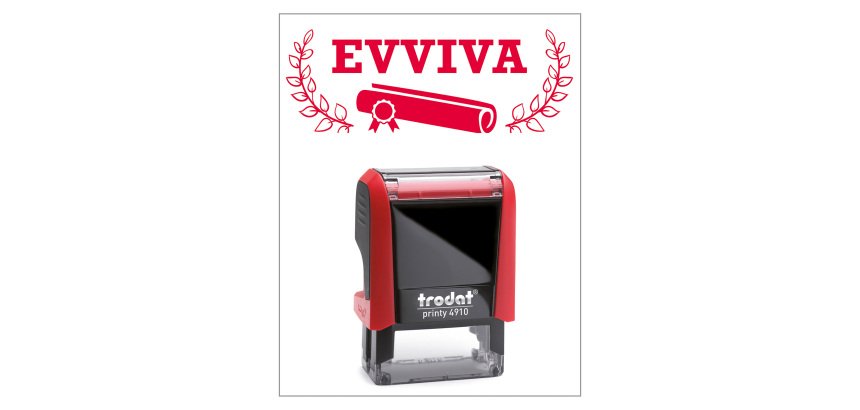 Timbro Trodat Printy 4910 "Evviva" rosso