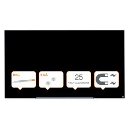 Nobo Impression Pro Wall Mountable Magnetic Whiteboard Glass 190 x 100 cm Black