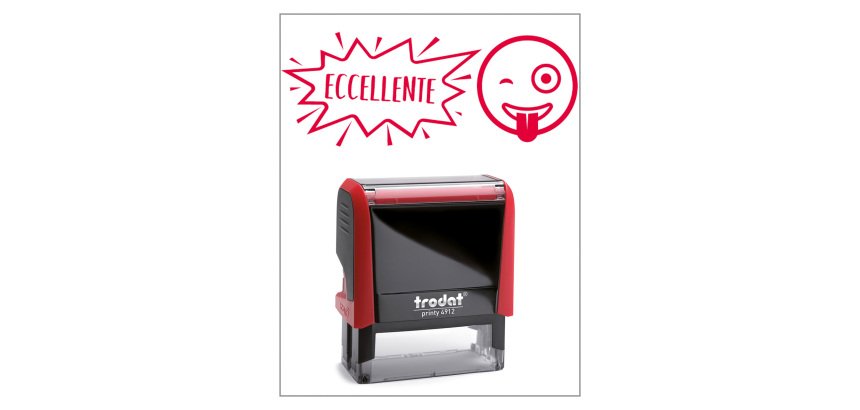 Timbro Trodat Printy 4912 "Eccellente" rosso