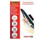 Buste Pouches per plastificazione Fellowes 54 x 86 mm 125 micron finitura lucida in conf. da 100 pz
