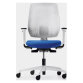 Sedia ergonomica Dauphin Speed-O bianco con seduta blu scuro