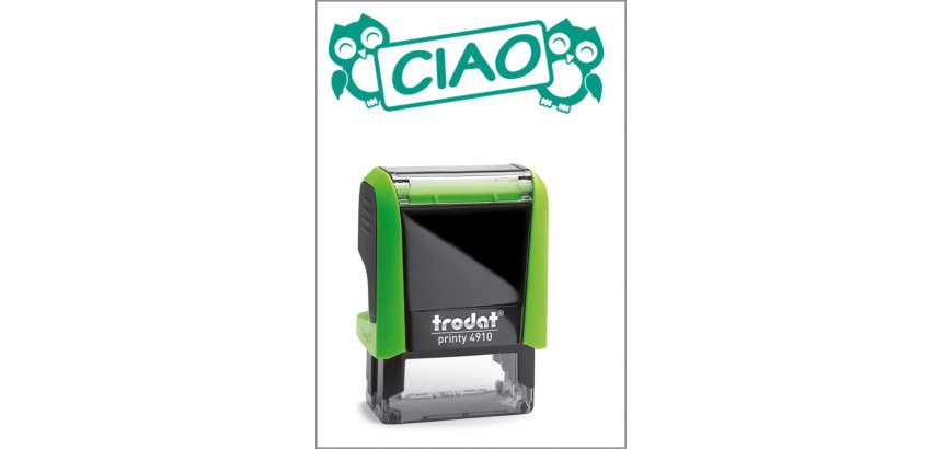 Timbro Trodat Printy 4910 "Ciao" verde