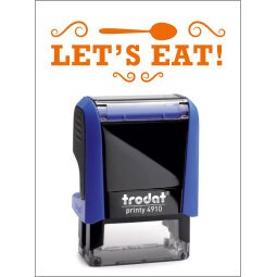 Timbro Trodat Printy 4910 "Let s eat" blu