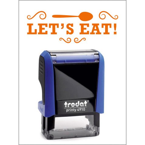 Timbro Trodat Printy 4910 "Let s eat" blu