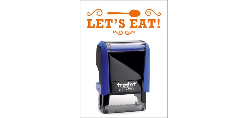 Timbro Trodat Printy 4910 "Let s eat" blu