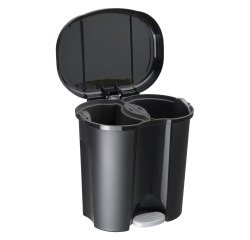 En_cestino nero rotho duo ppl 10 + 10 l