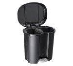 Cestino per la raccolta differenziata Rotho Duo nero 10 lt 39 x 32 x 40,5 cm