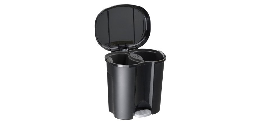 Cestino per la raccolta differenziata Rotho Duo nero 10 lt 39 x 32 x 40,5 cm