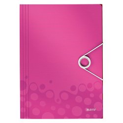 Cartella a 3 lembi Leitz cartella a 3 lembi A4 8 mm fucsia metallizzato