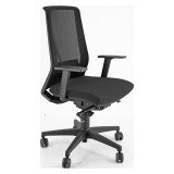 Sedia direzionale ergonomica Light con schinale in rete nero Unisit seduta nera