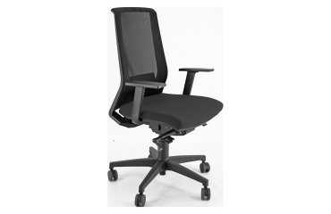 Sedia direzionale ergonomica Light con schinale in rete nero Unisit