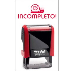 Timbro Trodat Printy 4910 "Incompleto" rosso