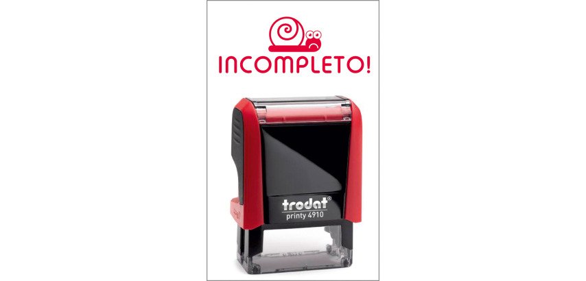 Timbro Trodat Printy 4910 "Incompleto" rosso