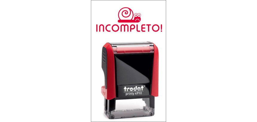 Timbro Trodat Printy 4910 "Incompleto" rosso