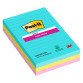 Post-it Miami Super Sticky Large  Notes 101 x 152 mm Assorted Colours Rectangular Ruled 3 Pads of 90 Sheets