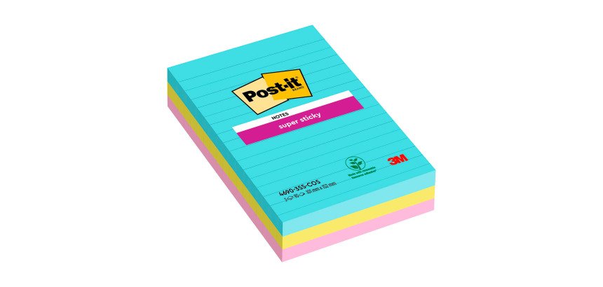 Post-it Super Sticky Cosmic a righe 101 x 152 mm 3 unità da 90 fogli