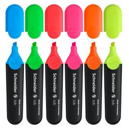 Evidenziatore Schneider Job Punta a scalpello tratto 1-5 mm assortiti Fluo 6 unità