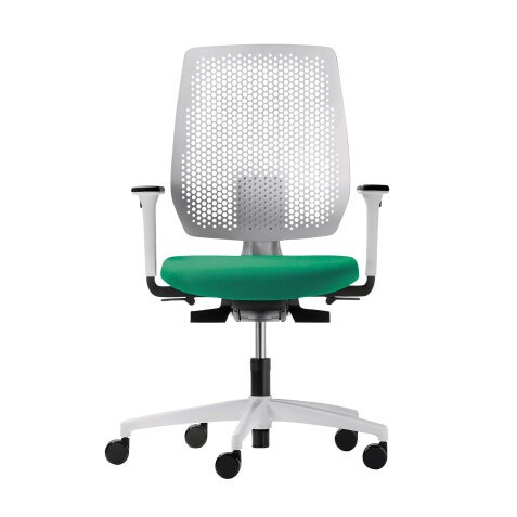 Sedia ergonomica Dauphin Speed-O bianco con seduta verde