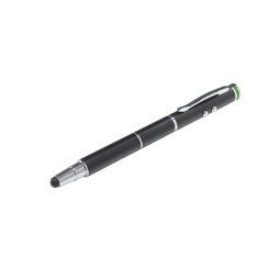 Penna Stylus capacitiva Leitz 4 in 1 nero utilizzabile per torcia tascabile a led, schermi touchscreen, puntatore laser e alla scrittura quotidiana