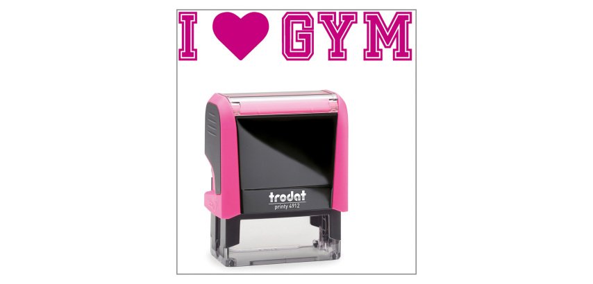 Timbro Trodat Printy 4912 "I love gym" rosa