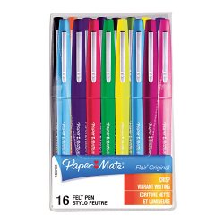 PaperMate Felt Tip Pens Flair Assorted 16 Pieces