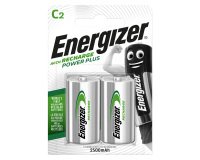 Energizer C Rechargeable Batteries Power Plus HR14 2500mAh NiMH 1.2V Pack of 2