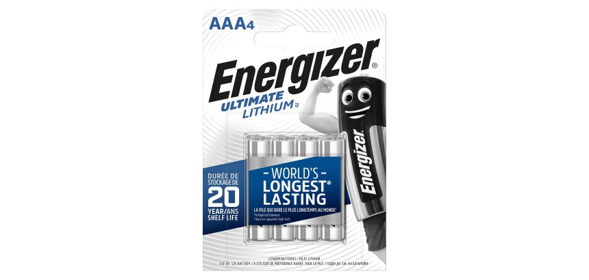 Energizer AAA Batteries CR03 Ultimate 1.5V Lithium Pack of 4