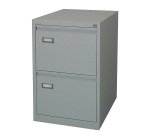Classificatore monoblocco Kubo in Metallo a 2 Cassetti Colore Grigio, Fornito Montato