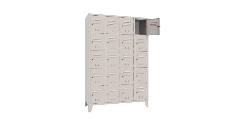 Armadio spogliatoio 20 Scompartimenti ante grigio l x p x h 120 x 50 x 180 cm