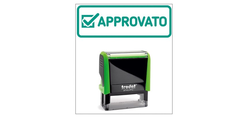 Timbro Trodat Printy 4912 "Approvato" verde