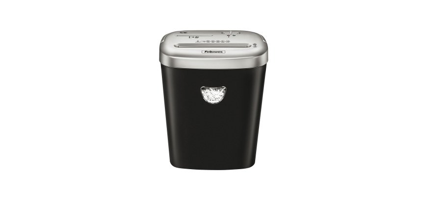 Distruggidocumenti Fellowes 53C, taglio a frammento, 10 fogli, grigio/nero