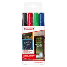 Marcatore a gesso liquido edding E4095 nero, blu, rosso, verde chiaro 4 pezzi