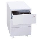 Cassettiera Kubo Monoblocco In Metallo su Ruote a 3 Cassetti, Colore Grigio, Fornita Montata