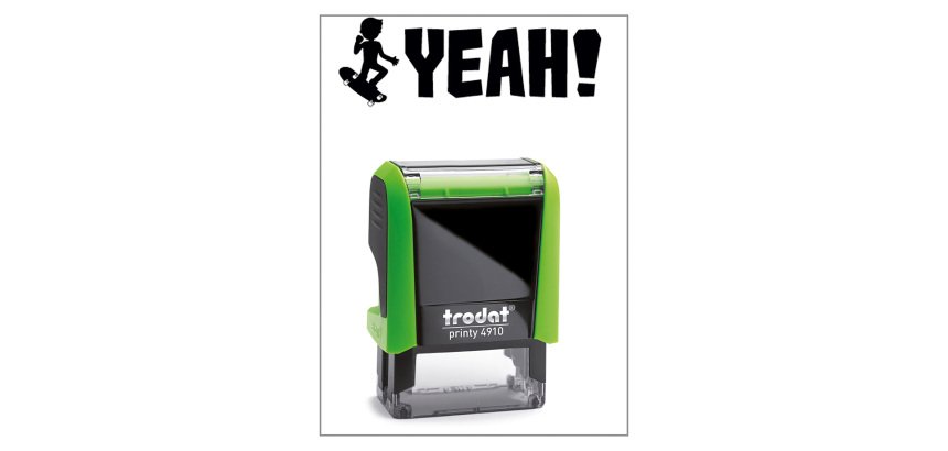Timbro Trodat Printy 4910 "Yeah" verde