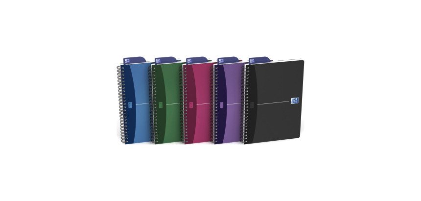 Oxford Office Urban Mix A5 Wirebound Assorted Poly Cover Notebook Squared 90 Sheets