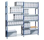 Paperflow Rang'Eco base and combination module shelf blue l 100 x d 34 x h 200 cm with optional shelves and shelf covers