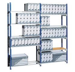 Paperflow Rang'Eco base and combination module shelf blue l 100 x d 34 x h 200 cm with optional shelves and shelf covers
