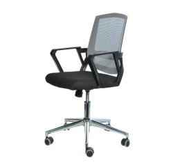 Sedia operativa Elettra Brillmersh schienale in rete colore grigio/nero