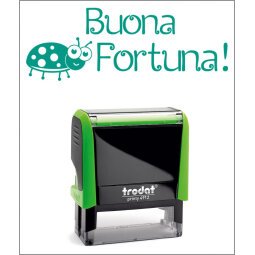 Timbro Trodat Printy 4912 "Buona fortuna" verde