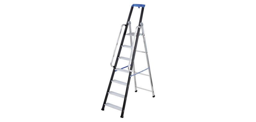 Scala doppia Gierre Professional AL756 per uso professionale in alluminio, 7 gradini
