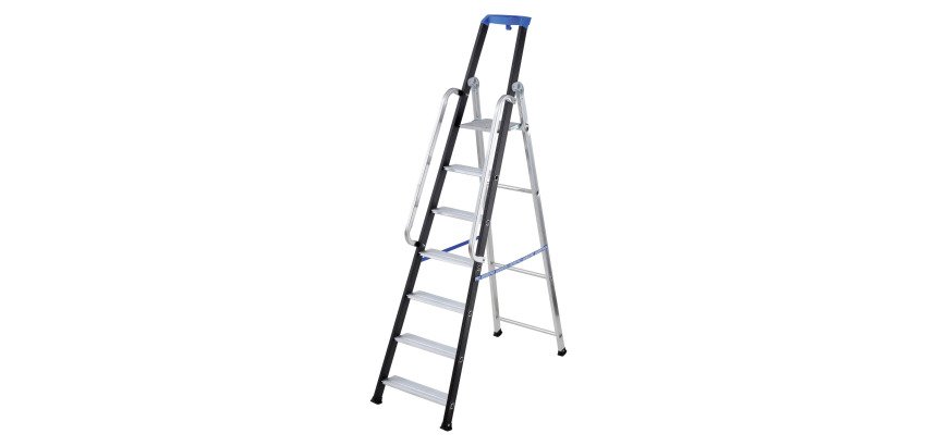 Scala doppia Gierre Professional AL756 per uso professionale in alluminio, 7 gradini